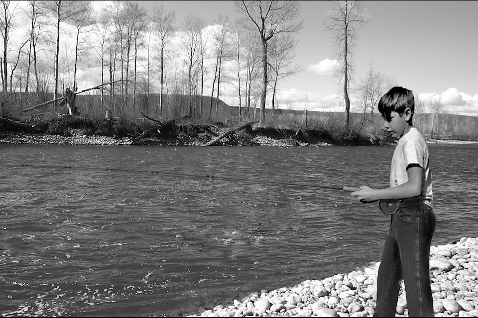 Doug Porter flyfishes as a young boy. (Bob Klassen photo)