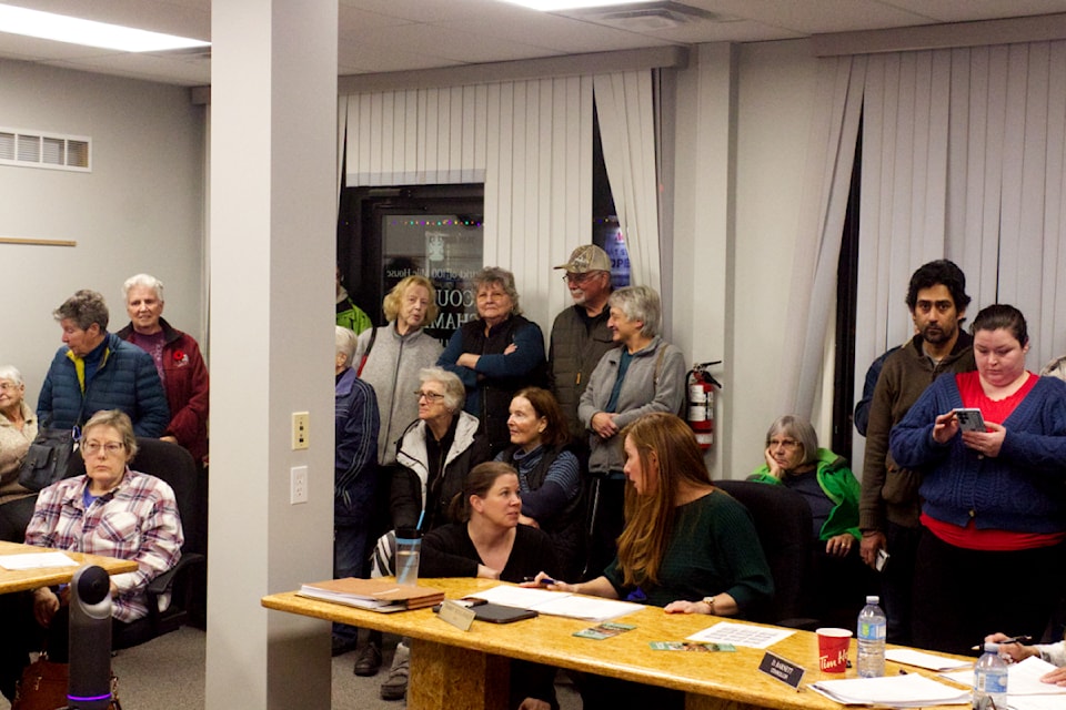 A viewing audience of approximately 60 packed into the District of 100 Mile House's Committee of the Whole meeting on Nov. 12 - not all of them - to hear about the zoning application by the Children Matter Community Services at the Council Chambers. (Misha Mustaqeem - simplymastery)