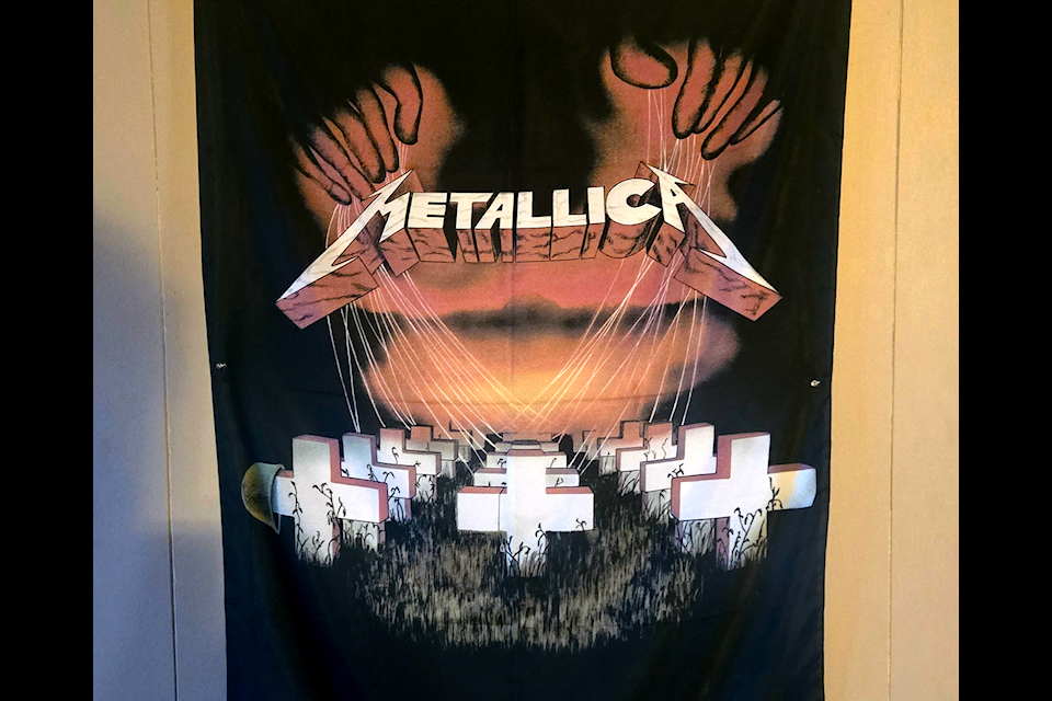 The Metallica - Master of Puppets poster that hangs from my wall at my apartment in Lac La Hache (Misha Mustaqeem - simplymastery)