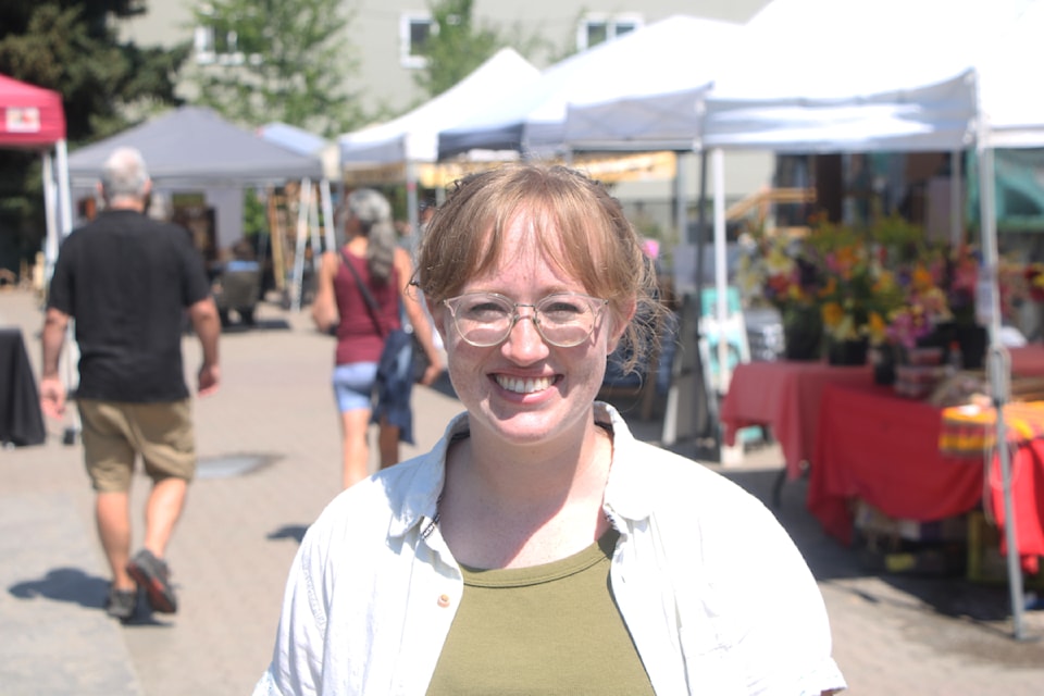 Kelsey Fast is the treasurer for the South Cariboo Farmers Market. (Patrick Davies photo - 100 Mile Free Press)