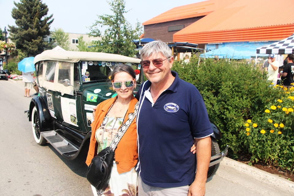 Miriam Amoretti and Fabiano Remor are a couple from Brazil who are driving to Alaska in their 1929 Ford Model A. (Patrick Davies photo - 100 Mile Free Press)