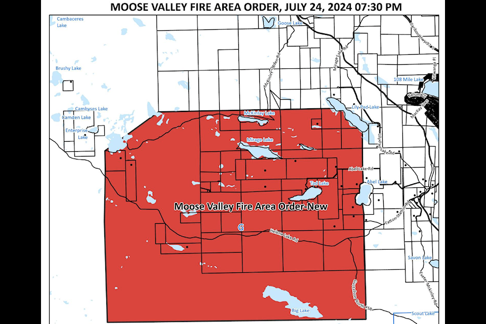 The evacuation order issued by the Cariboo Regional District Wednesday evening. (Photo submitted)