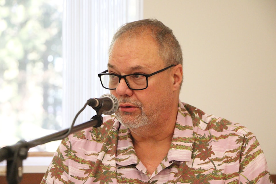 Marty Norgren speaks during the All Candidates Forum on Friday, June 7  at Creekside Seniors Centre. (Patrick Davies photo - simplymastery)