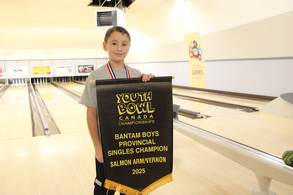 Big Country Lanes bowler Elias Neustaeter took home gold at provincials earlier this month in the singles bowling category. (Patrick Davies photo - simplymastery)