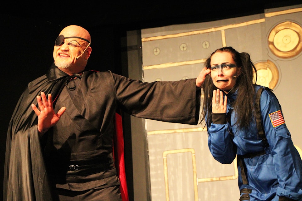 Emperor Mange, Dave Wishnowski, reprimands Gormless, Jenny LaRue, for mocking his lisp. (Patrick Davies photo - simplymastery)