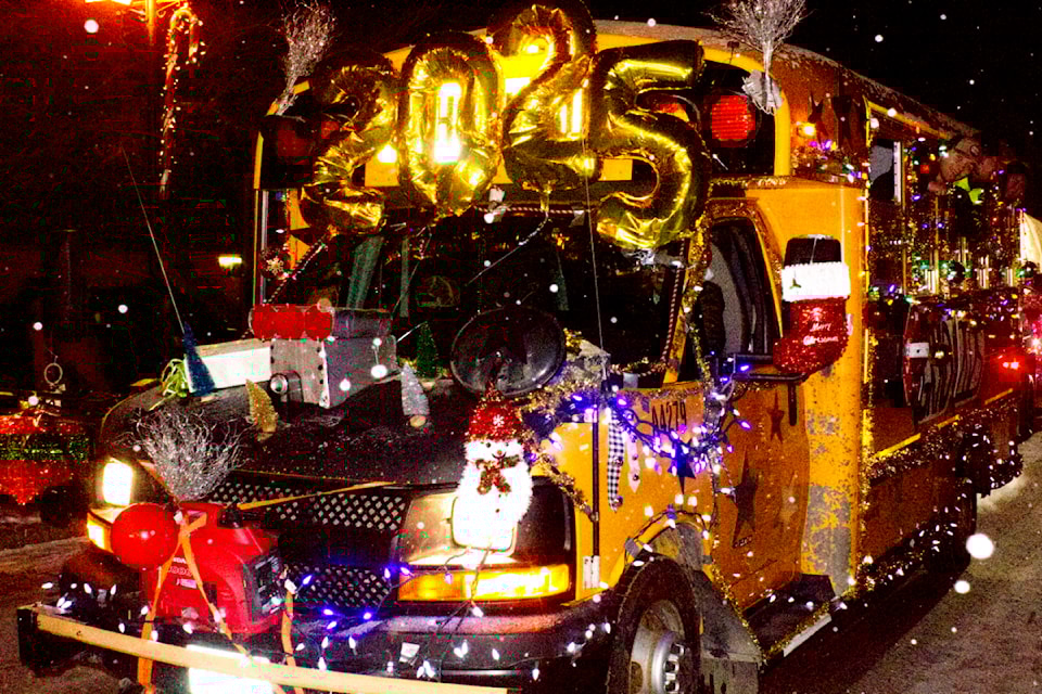 The 2025 PSO Grad Truck going through Birch Avenue during the Santa Claus parade on Nov. 23, 2024. (Misha Mustaqeem - simplymastery)