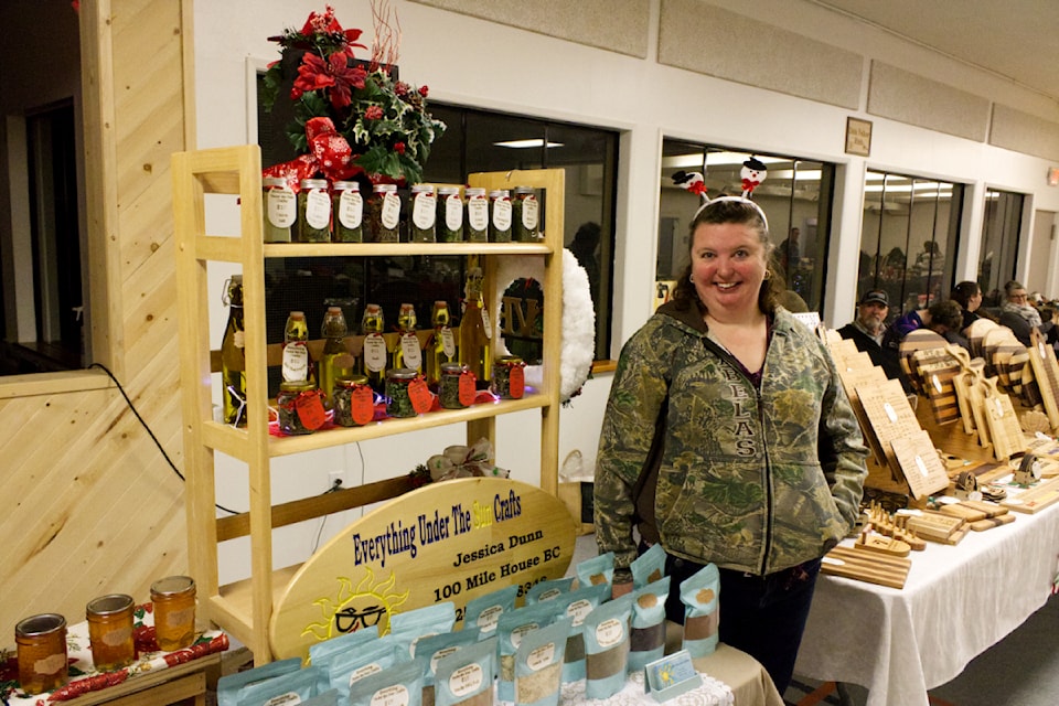 Jessica Dunn, the owner of Everything Under the Sun Crafts, poses for a picture during the Forest Grove Christmas Market held at the Forest Grove Community Hall on Nov. 30 (Misha Mustaqeem - 100 Mile Free Press)