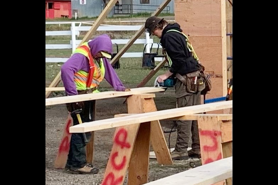 Izaiah Ambrus and Jake Millar are a pair of PSO students learning a trade in Williams Lake this year. (Photo submitted)