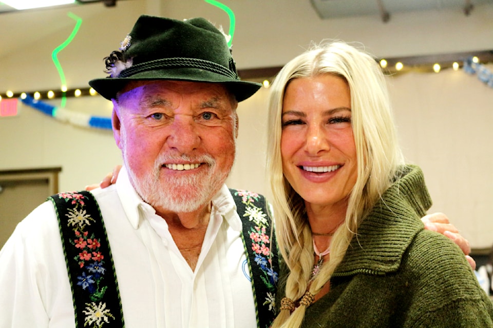 Christina Goertz and Peter Mayr both attended the Oktoberfest Dinner and Fun Evening at the 108 Community Hall on Sept. 28. (Misha Mustaqeem - 100 Mile Free Press)
