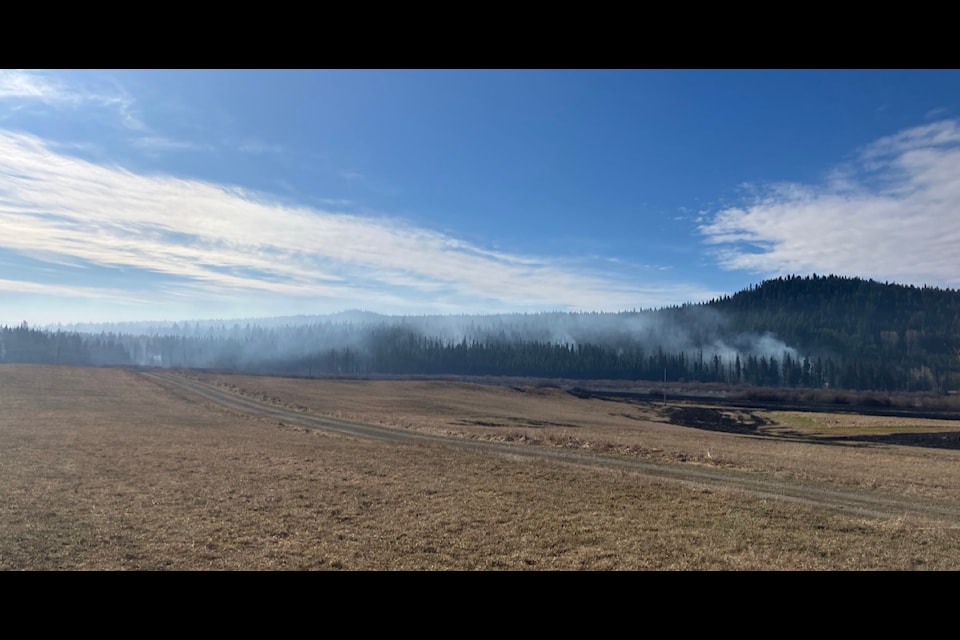 The wildfire that began near Horse Lake on Wednesday, April 16. (BC Wildfire Service photo)