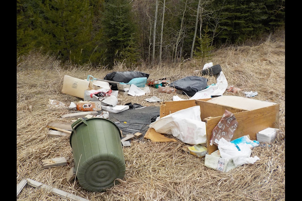 Resh left dumped in 108 Mile Ranch's Greenbelt found and cleaned up by a member of the community. (Photo submitted)