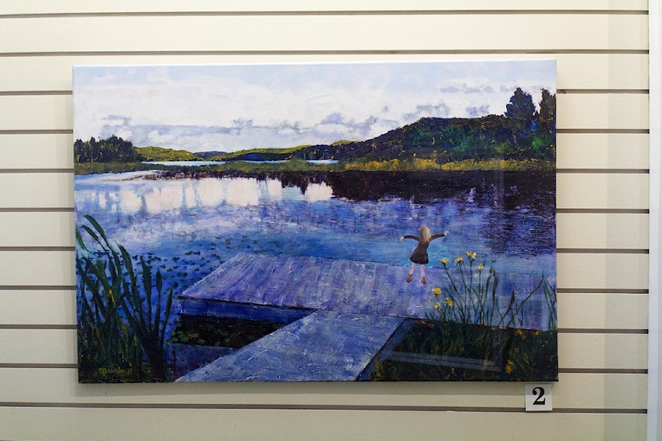 Into the Blue, by Patsy Granberg, on display at the Showcase Gallery at the South Cariboo Buisness Centre. (Misha Mustaqeem photo - simplymastery)