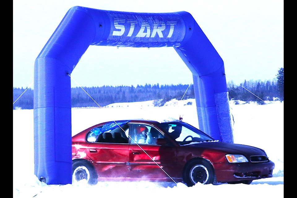 A participant takes part in the 2025 Green Lake Ice Races. (Ken Alexander photo)