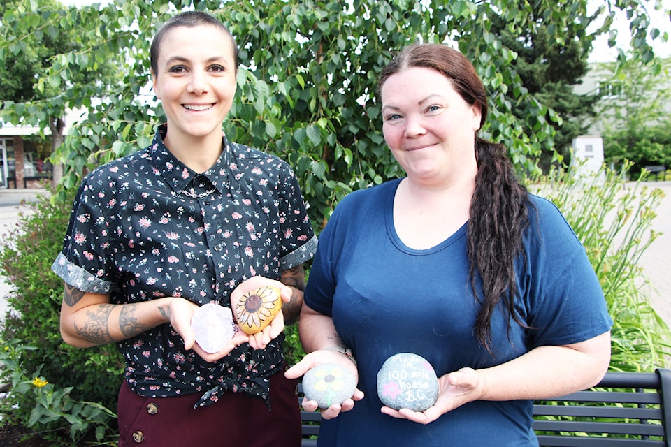 Saturn Zezza and Kristin Buxton of Small Town, Big Smiles are inviting the community to join them in painting over 50 rocks at the South Cariboo Farmers Market on Friday, July 11. (Patrick Davies photo - simplymastery)
