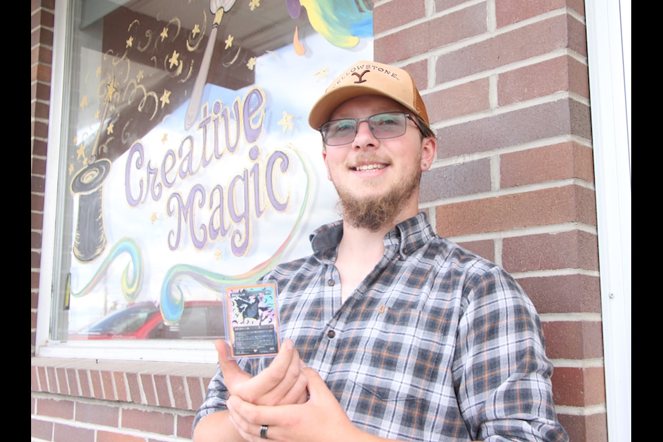 Luke Brown and his partner Denaya McDonald drew a rare magic the gathering card worth between $4,000 to $6,000 earlier this month in 100 Mile House. (Patrick Davies photo - simplymastery)