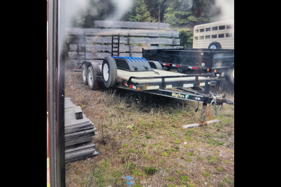 A photo of a trailer that was taken from a property in a June 5 break and enter incident on Houseman Road. (Photo submitted - 100 Mile House RCMP)