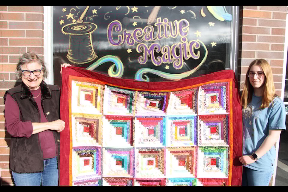 South Cariboo Quilts for Survivors co-ordinator Lisa De Paoli poses for a photo with Tai-Lynn St. Pierre whose store Creative Magic Arts and Hobby will be hosting the program starting in April. The program's old home, Dancing Quilts, will close at the end of March. (Patrick Davies photo - simplymastery)