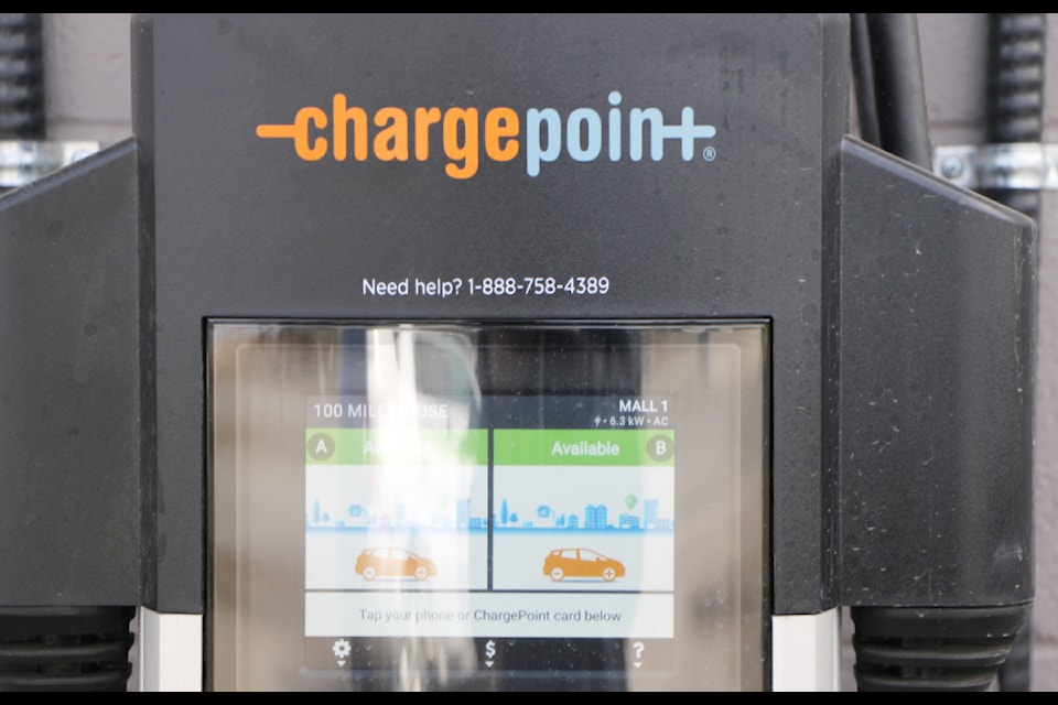 The new EV Charging Station is located by the Rise and Grind Coffee House in the Cariboo Mall. (Patrick Davies photo - simplymastery) 