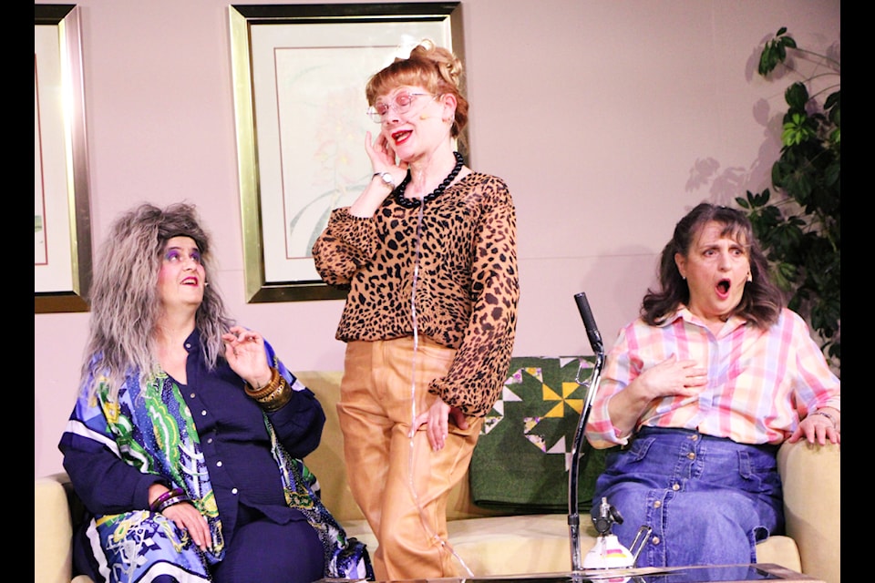 Lisa Greys Beatrice (left) reacts as Faith Andre's Imogene Fletcher puts on the moves while Regina Kaiser's Eaddy is scandalized. (Patrick Davies photo - 100 Mile Free Press)