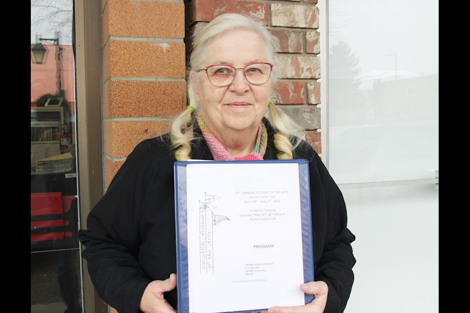 Ginny-Lou Alexander is encouraging those planning to attend the 100 Mile Festival of the Arts to check out its program online. This year the festival is on from April 28 to May 10, primarily at Martin Exeter Hall. (Patrick Davies photo - 100 Mile Free Press) 