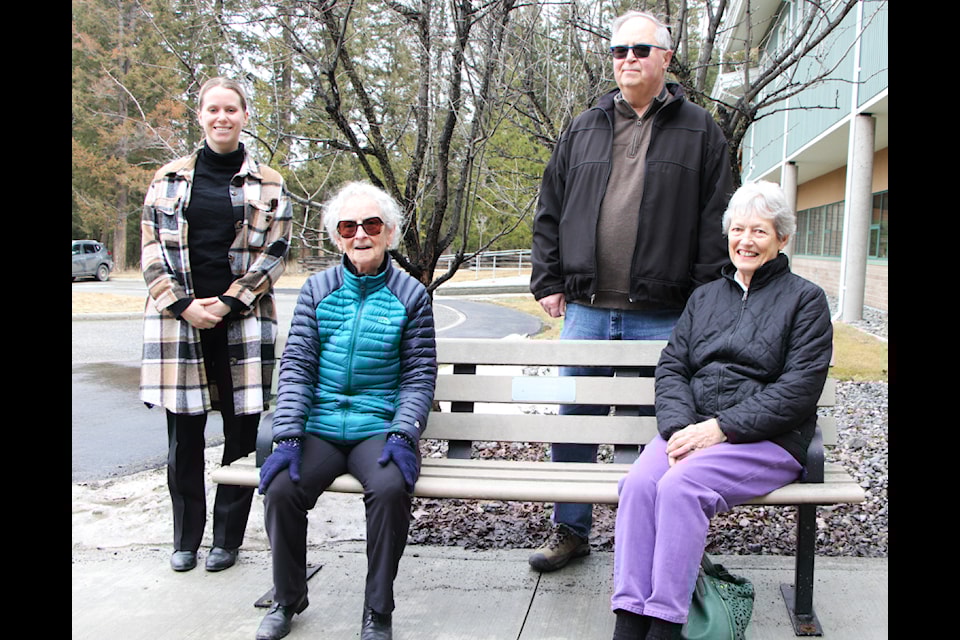 Members of the South Cariboo Health Foundation including Anna Zintel (left), Shelly Somerville, president Richard Bullen and Carol England are looking to sell sponsorships for memorial benches for $1,600 each. (Patrick Davies photo - simplymastery)