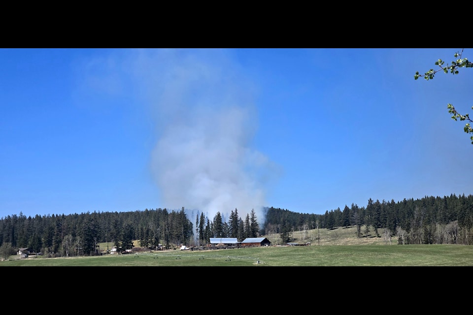 The wildland fire that the Lac La Hache VFD responded to on May 1. (Misha Mustaqeem photo - 100 Mile Free Press)