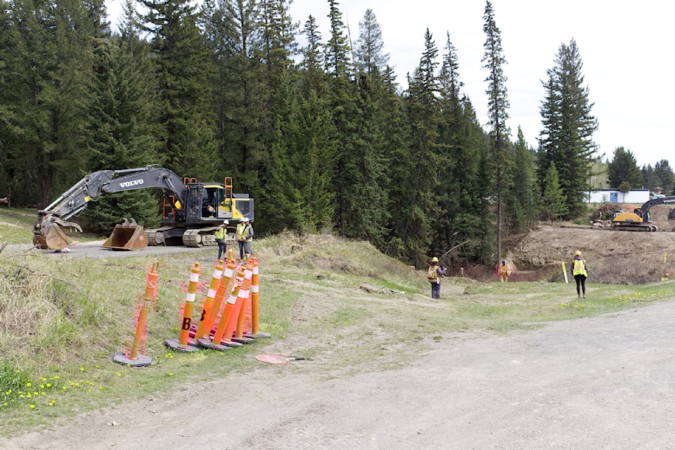 Construction crews on site at the Horse Lake bridge on May 6. (Misha Mustaqeem photo - simplymastery)