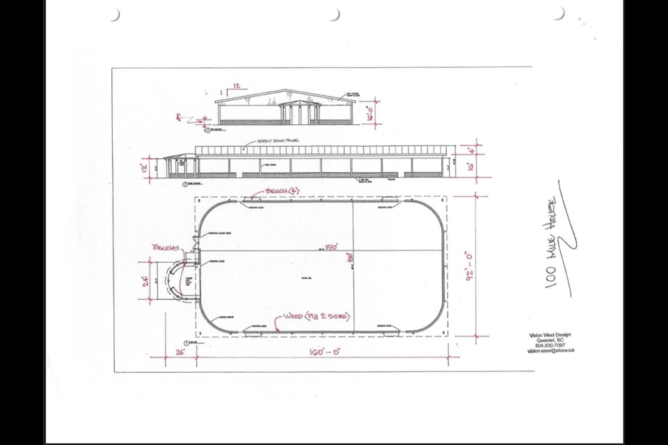 An architectural design of the proposed outdoor rink as attached to the May 2 CRD agenda. (Screenshot - Cariboo Regional District agenda)