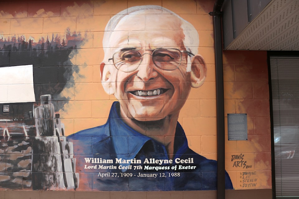 A likeness of Martin Cecil, at the mural near the Source shop in 100 Mile House.