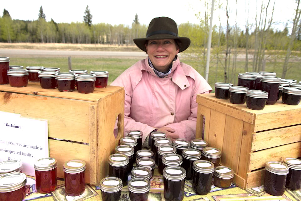 Rita Giesbrecht,who sits on the board of the South Cariboo Farmers’ Market, said feedback on the first day of the season was great. (Kelly Sinoski photo -simplymastery)