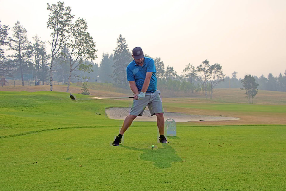 Lee Hansen tees off during the 108 Golf Resort’s Men’s Club Championship. (Patrick Davies photo - simplymastery)