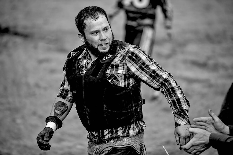 At 36 years old, Kyle Frizzi competed in a memorial bull riding contest for his close friend and former bull rider Tyrell DeRose, 35, who died after taking drugs laced with fentanyl last year. (Copper Wire Images photo) At 36 years old, Kyle Frizzi competed in a memorial bull riding contest for his close friend and former bull rider Tyler DeRose, 35, who died after taking drugs laced with fentanyl last year. (Copper Wire Images photo)