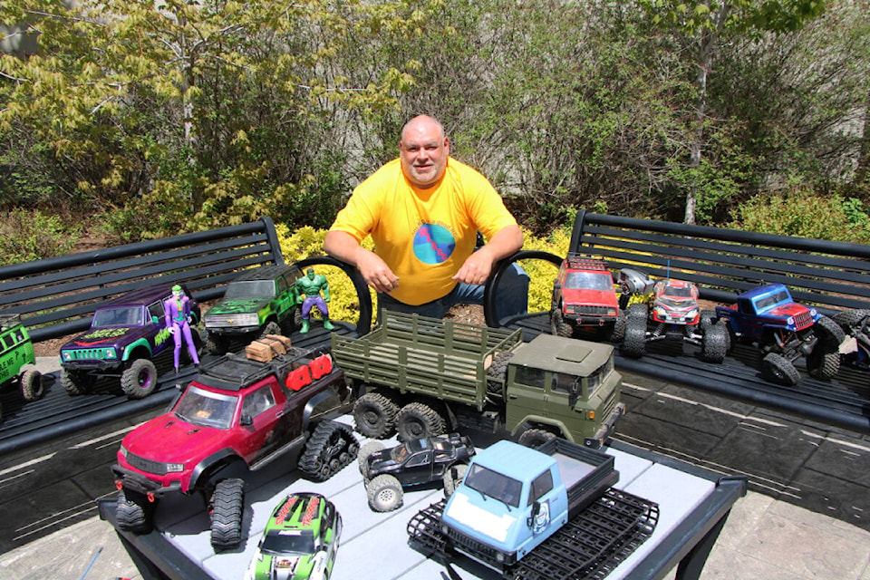 Jerrold ‘Bubba’ Taylor can only fit half of his model RC car collection in the back of his pickup truck. (Patrick Davies photo - 100 Mile Free Press)