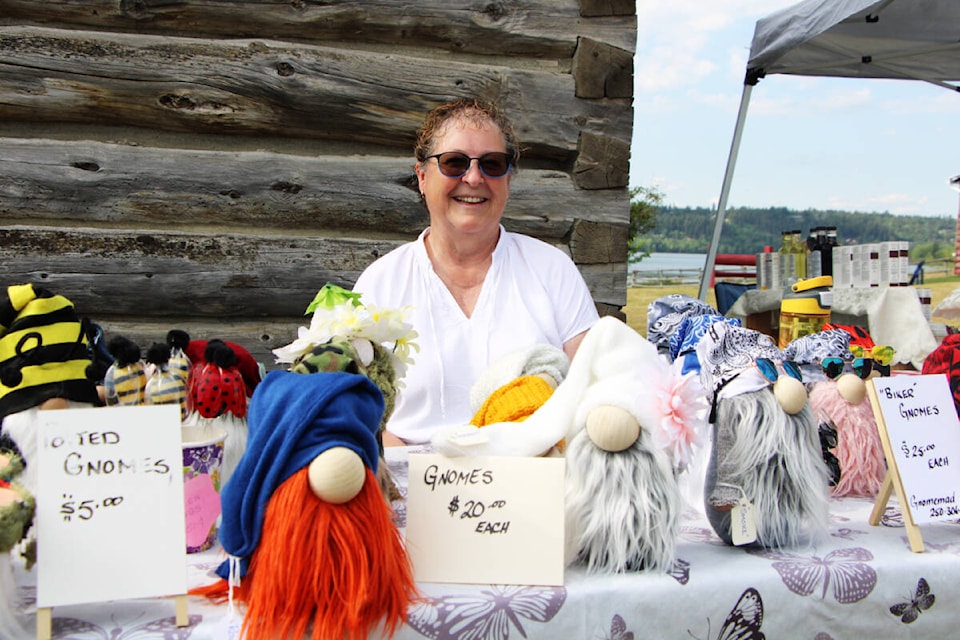 Cathy Steigleder loves making and selling sock gnomes at local craft fairs like the 108 Heritage Market. (Patrick Davies photo - 100 Mile Free Press)