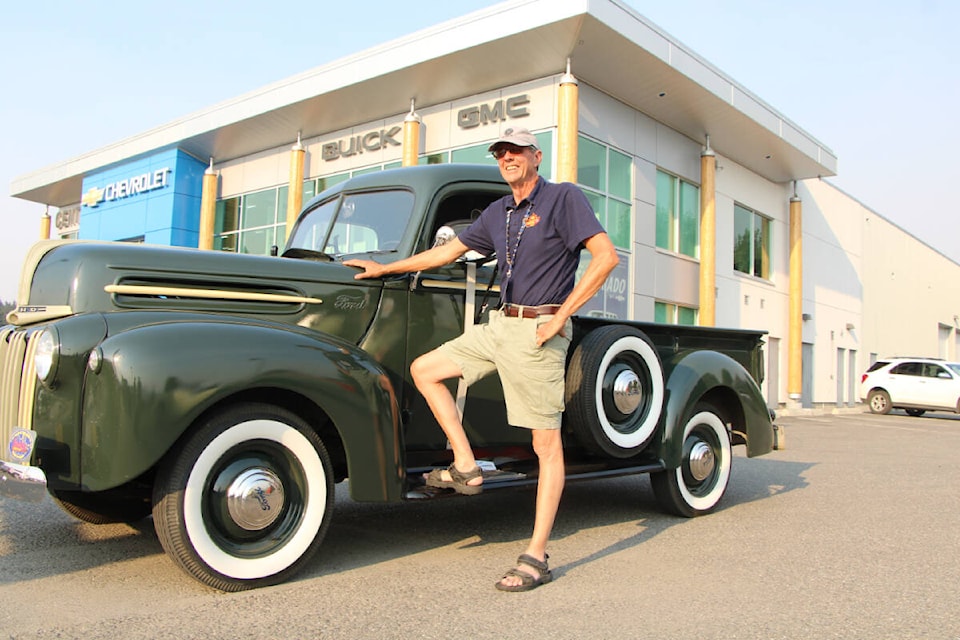 Ron Morley’s 1947 Ford may not be the fastest truck but has faithfully carried him across Canada. (Patrick Davies photo - 100 Mile Free Press)