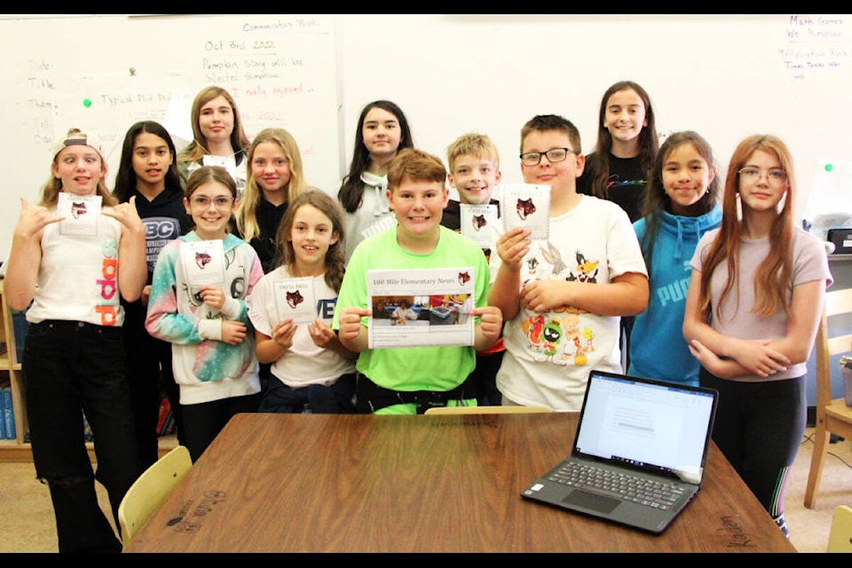 The 100 Mile Elementary Newspaper Club published its first edition this week. (Patrick Davies photo - 100 Mile Free Press)
