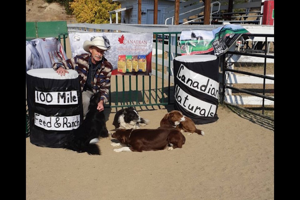 Peter Wells competed with his dog Cowdog Rowdy Yates at the Dogs with Jobs competition in Barriere last week. (Photo submitted)