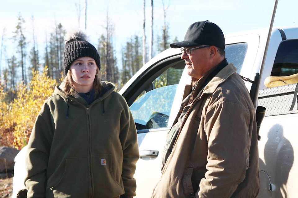 Breelyn Grinder and Paul Grinder were the local hunters who helped guide Art Napoleon and Dan Hayes on their moose hunt in the Tsilhqot’in (Chilcotin). (Mooswa Films photo)