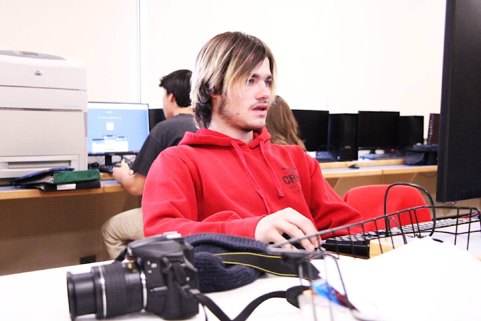 Noah Appleby is a Grade 12 photography student looking to make his mark in his final year at Peter Skene Ogden Secondary School. (Patrick Davies photo - 100 Mile Free Press)