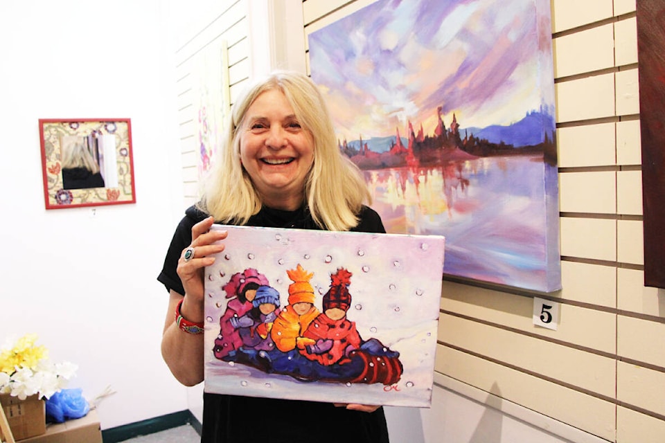 Cindy Wickingstad is excited to be showing off her art In Pursuit of Beauty on now at the Showcase Gallery. (Patrick Davies photo - 100 Mile Free Press)