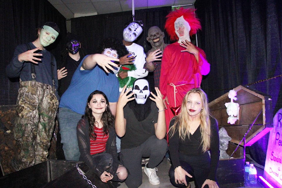 The Peter Skene Ogden Secondary School graduating class came together on Saturday to organize and participate in a haunted house. (Patrick Davies photos - 100 Mile Free Press)