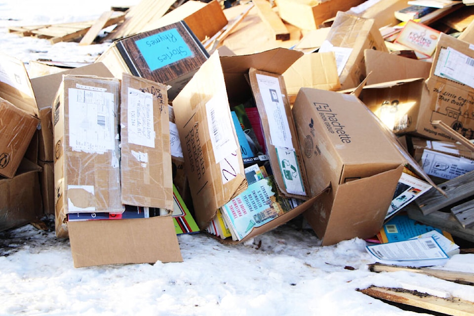 Anthony Keeping was shocked recently to discover a few hundred discarded library books at the South Cariboo Landfill. (Patrick Davies photo - 100 Mile Free Press)