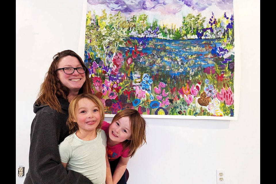 Amy Simcox has painted several new landscape paintings for her first solo show Wild Places, including this painting she created with the help of her daughters Lily and Grace. (Photo submitted)