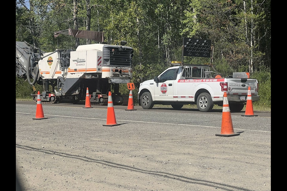 Road construction is taking place during the months of August and September in the South Cariboo. (Photo submitted)