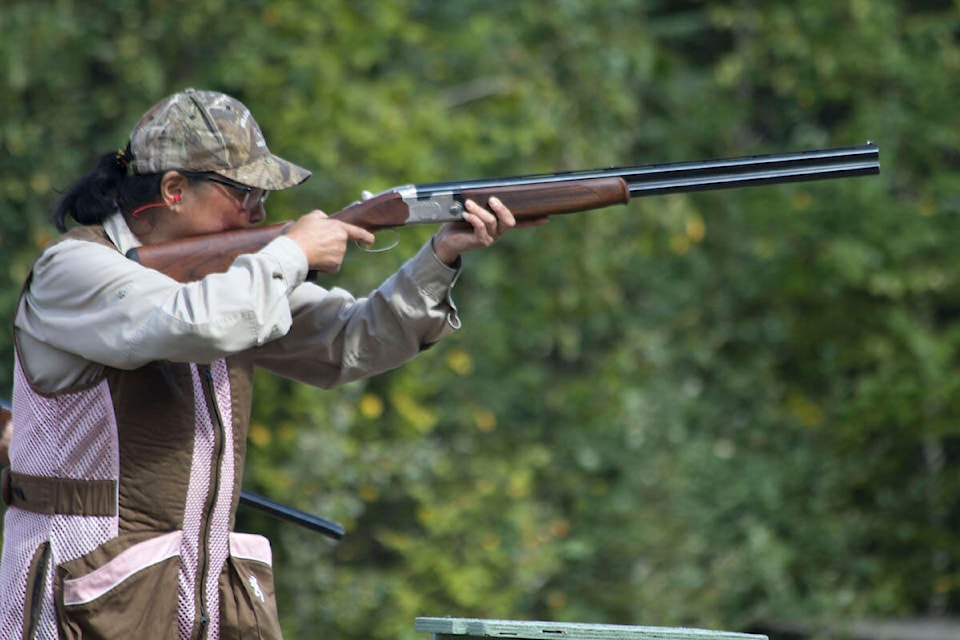 Shelley Minato competes at the Forest Grove and District’s Rod and Gun Club’s annual Hans Saenger Memorial Shoot in 2021. (Kelly Sinoski photo - simplymastery).