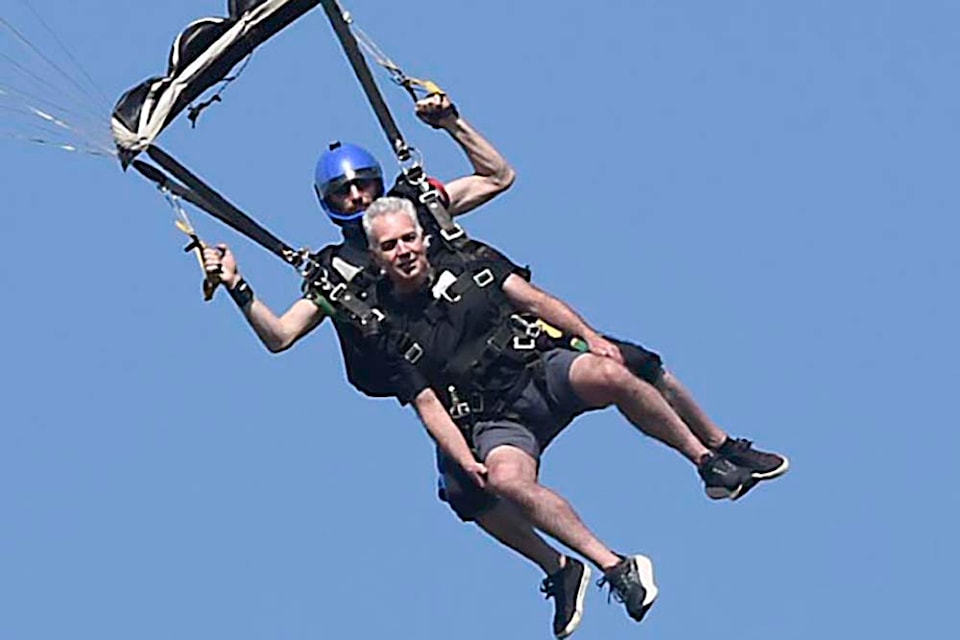 Mayor Ross Siemens participated in the Leap of Faith fundraiser for Cyrus Centre on Thursday (July 11) in Abbotsford. 