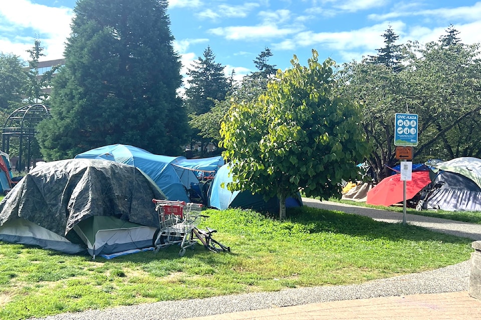 Occupants of an encampment outside Abbotsford City Hall have been given a trespass notice to leave the site by 11 a.m. Monday (Sept. 23). 