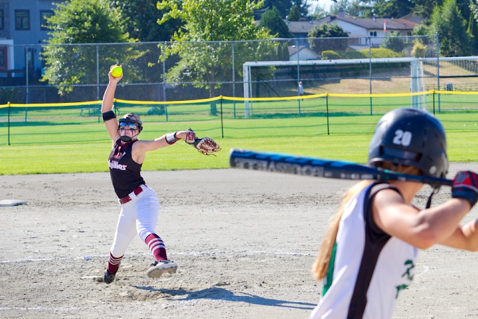 The Calgary Kaizen played the Interlake Phillies on the second day of the 2025 Western Canadian U13 Softball Championship in Abbotsford.