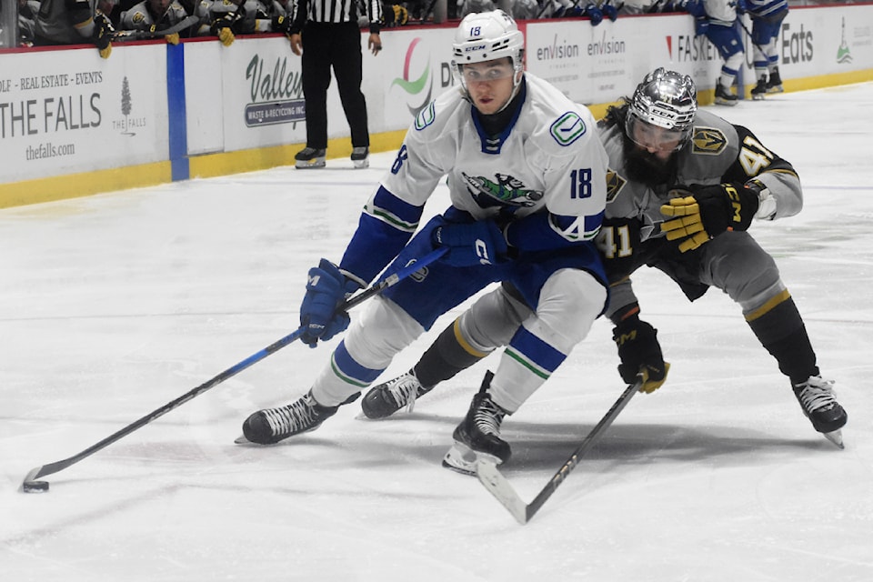 Danila Klimovich drives the puck forward on Saturday (Jan. 11).