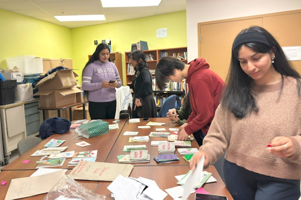 Fraser Valley students from several schools and organizations created and distributed festive cards for hospital patients and residents of health-care facilities over the holiday season. 